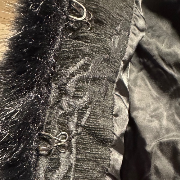 Punk Rave Brocade and Fur Coat Black Small - Picture 10 of 16